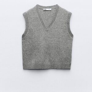 Zara soft knit gray sweater vest